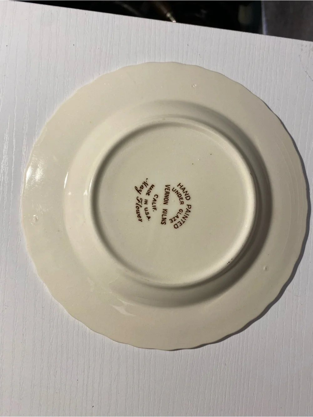 Vintage Vernon Kilns May Flower Bread Dessert Plates 6.5